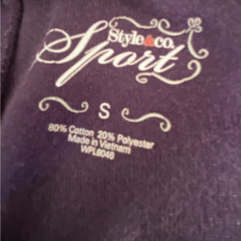 Style & Co Sport Velour Active Lounge Wear S-Pant L-Jacket & Simply Vera Shirt - Picture 3 of 14